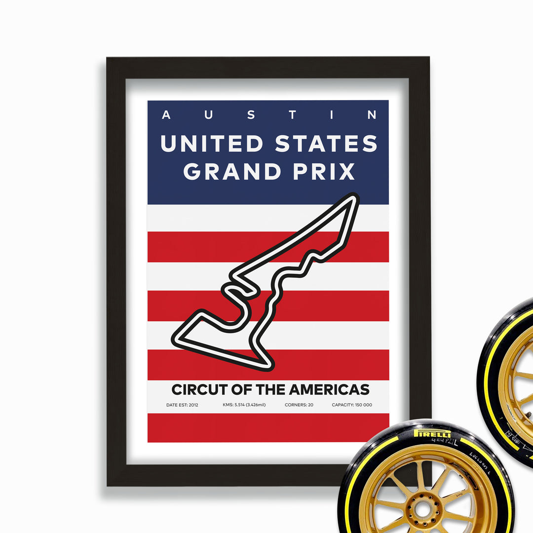 Formula Circuit of The Americas Poster With Flag
