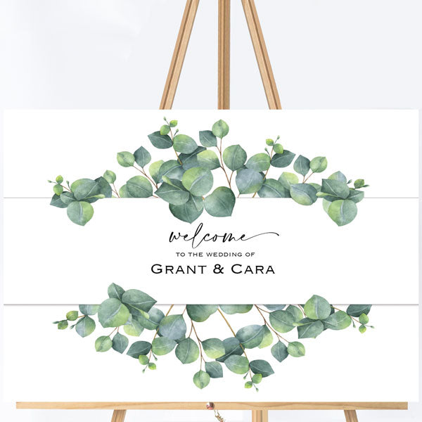 Wedding Welcome Sign Board - Eucalyptus Leaves 5