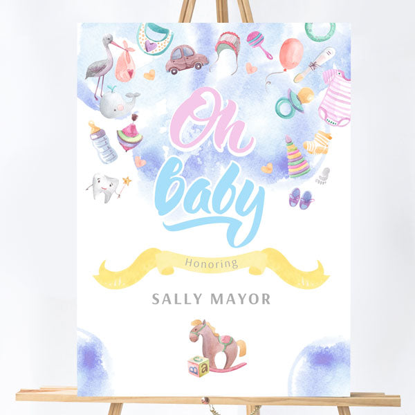 Baby Shower Welcome Sign Board - Oh Baby