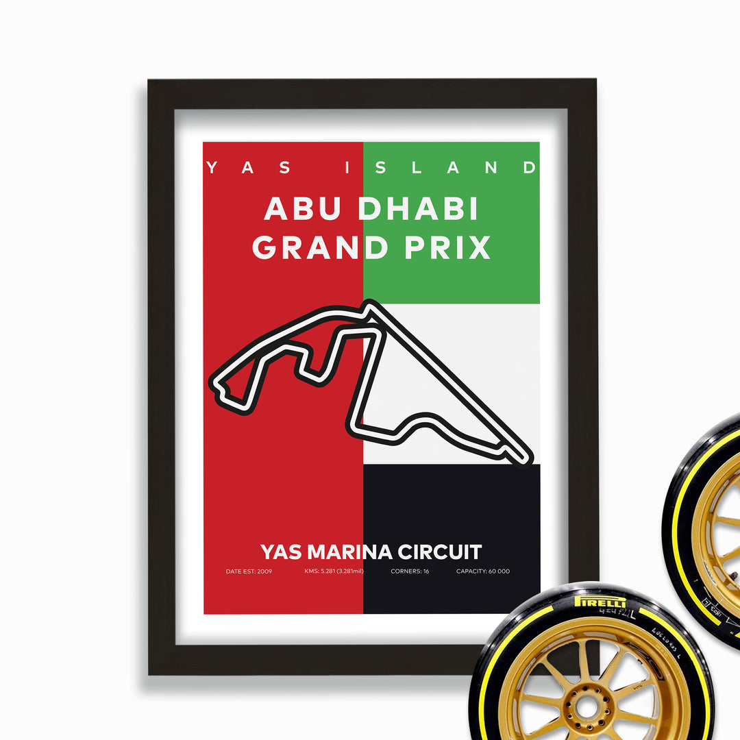 Formula Yas Marina Circuit Poster With Flag